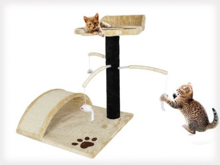 Cat Tree with Scratching Post & Toys