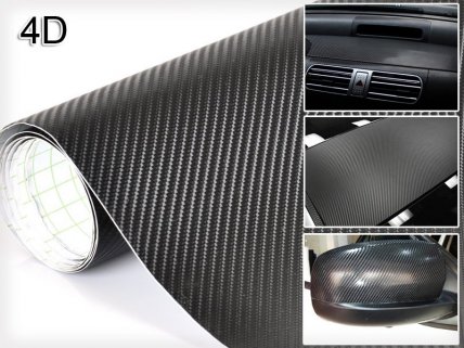 1.52m x 2m Carbon Fibre Vinyl 4D Car Wrap
