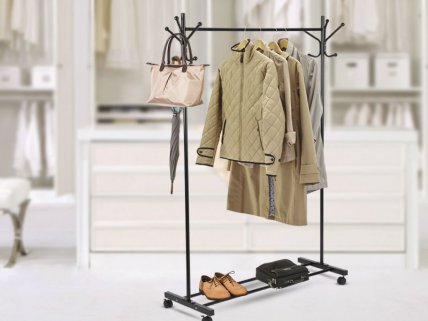Rolling Standing Clothes/ Hats Rack with Wheels