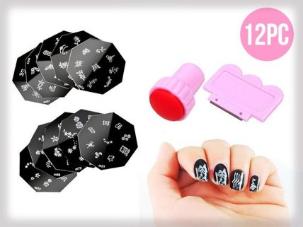 DIY Nail Art Stamping Set - 12pc