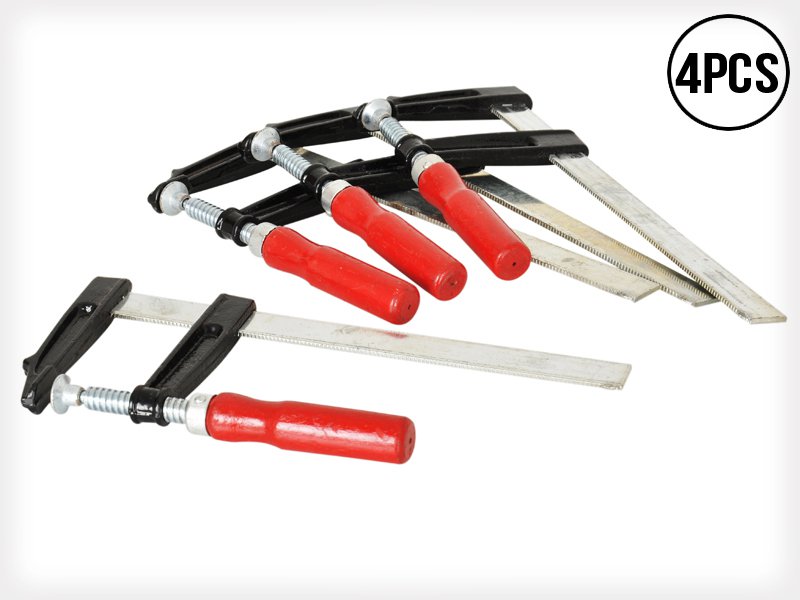 4 x Woodwork Tools F-Clamps 80-200mm