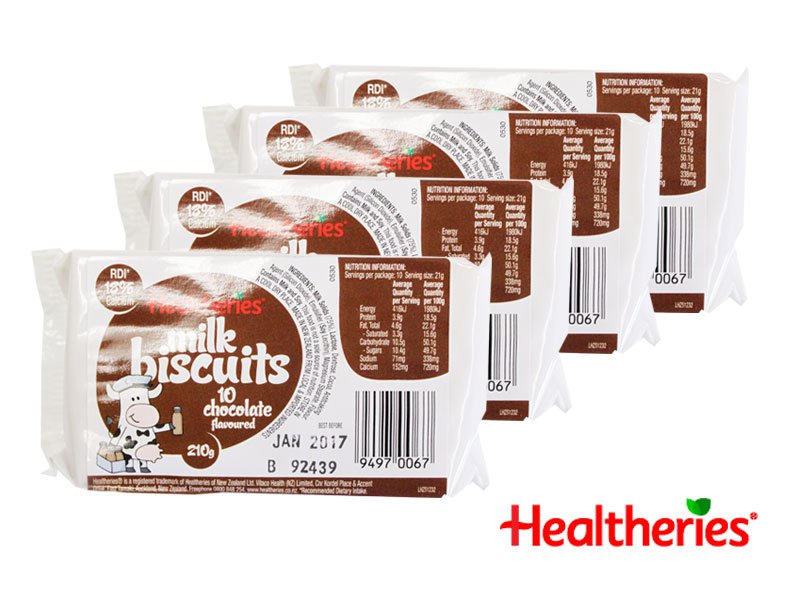 Healtheries Milk Bisuits 210g Choc x 4pk Crazy Sales We