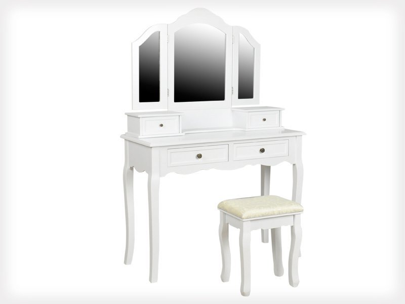 Dressing Table with Mirror and Seat