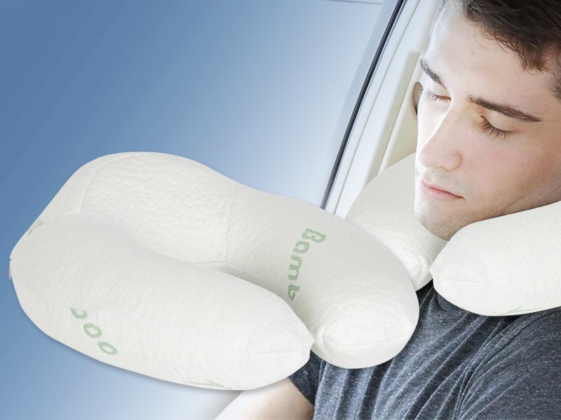 Bamboo Memory Foam Travel Pillow UShape