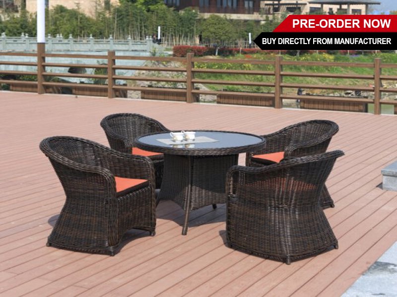 All-Weather Outdoor Dining Table Set 5pc - Round