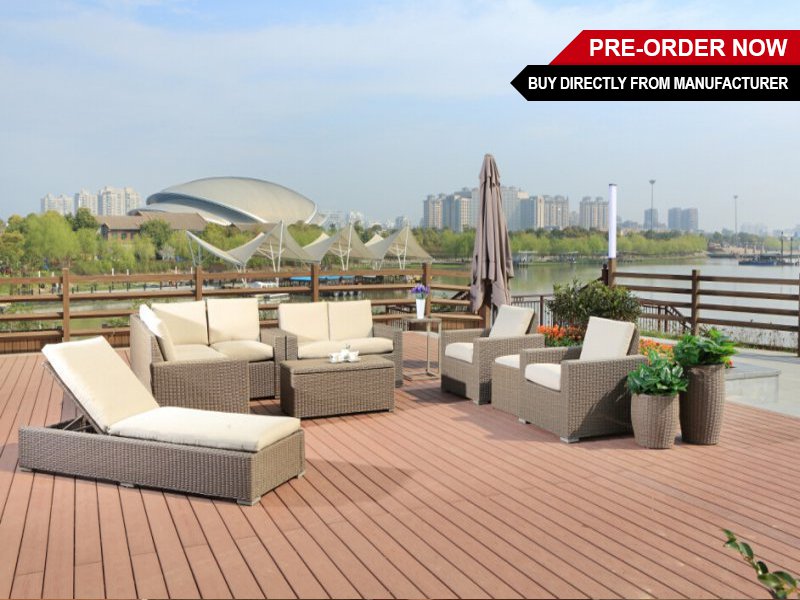 PE Rattan Outdoor Furniture Set - 11pc