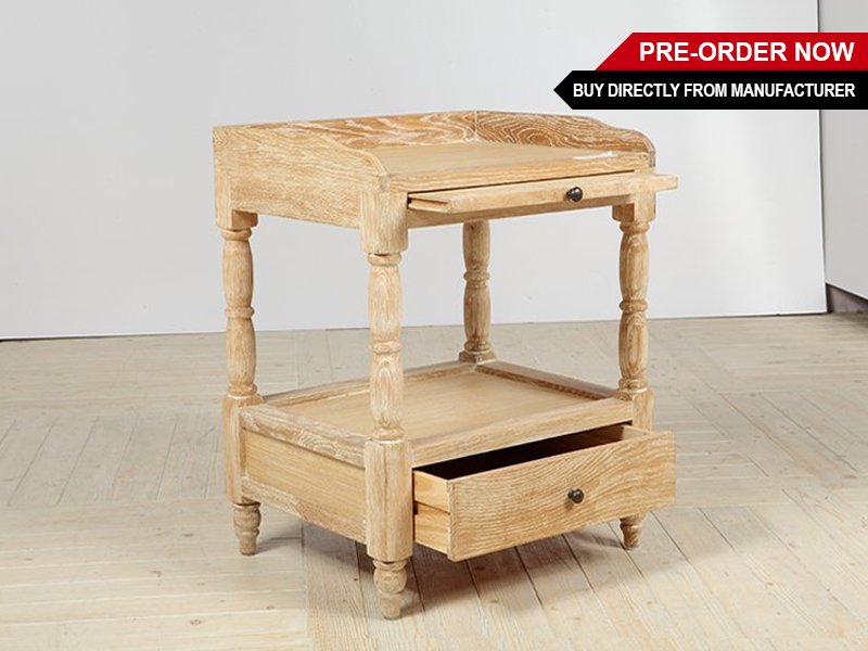 Solid Oak Bed Side Table Cabinet