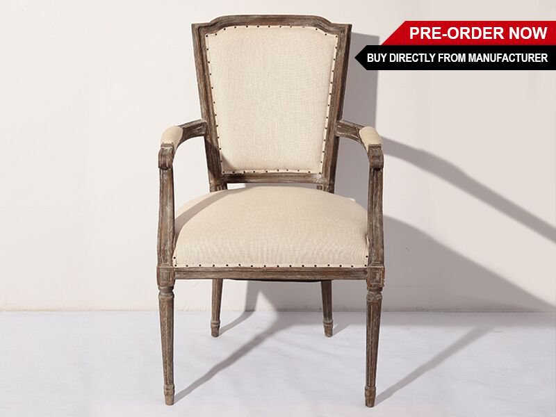 Oak And Linen Dining Chair