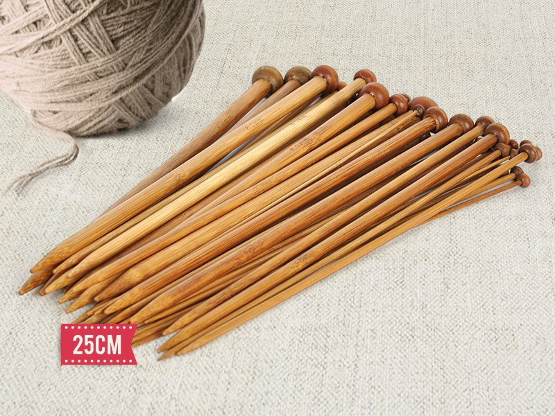 25cm Single Pointed Bamboo Knitting Needles