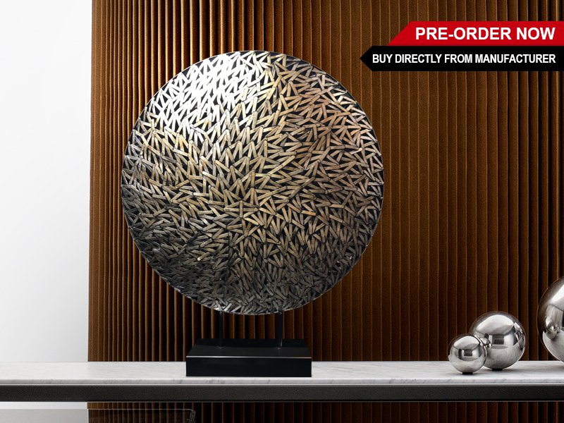 Metal Circular Art Piece On A Stand