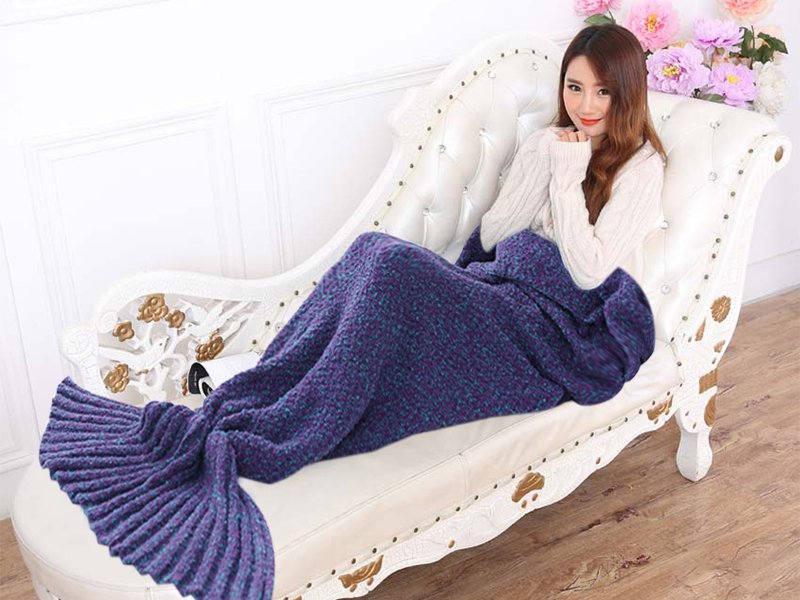 Premium Mermaid Tail Blanket - Purple