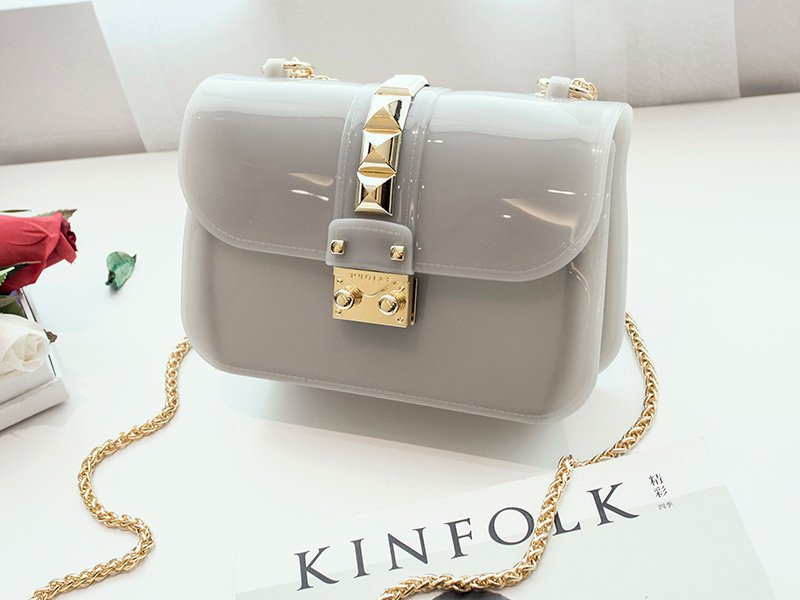 Designer Crossbody Jelly Bag - Grey