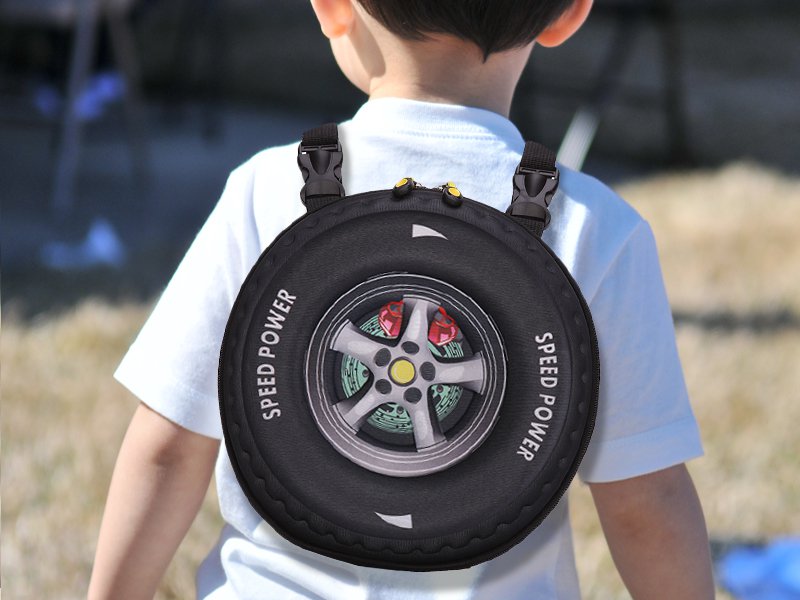3D Design Car Tyre Bag - Black