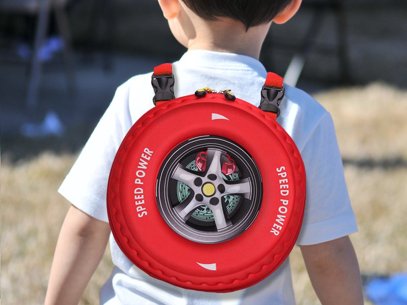 3D Design Car Tyre Bag - Red