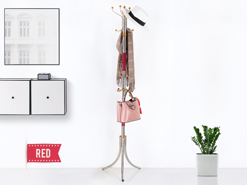 Stainless Steel Coat Stand- Red