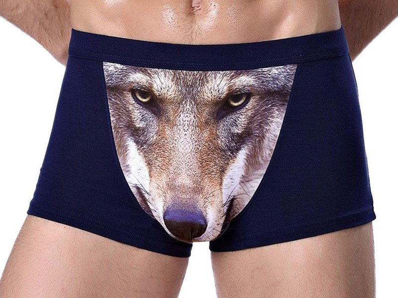 3D Wolf Head Underwear for Men