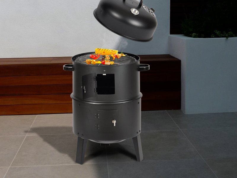 3-in-1 Charcoal Smoker, Roaster and BBQ Griller
