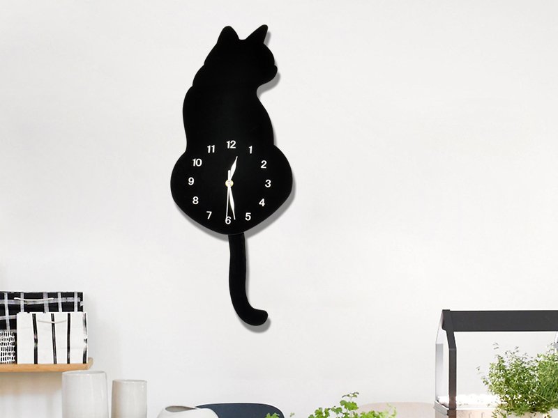 Creative Moving Tail Cat Wall Clock