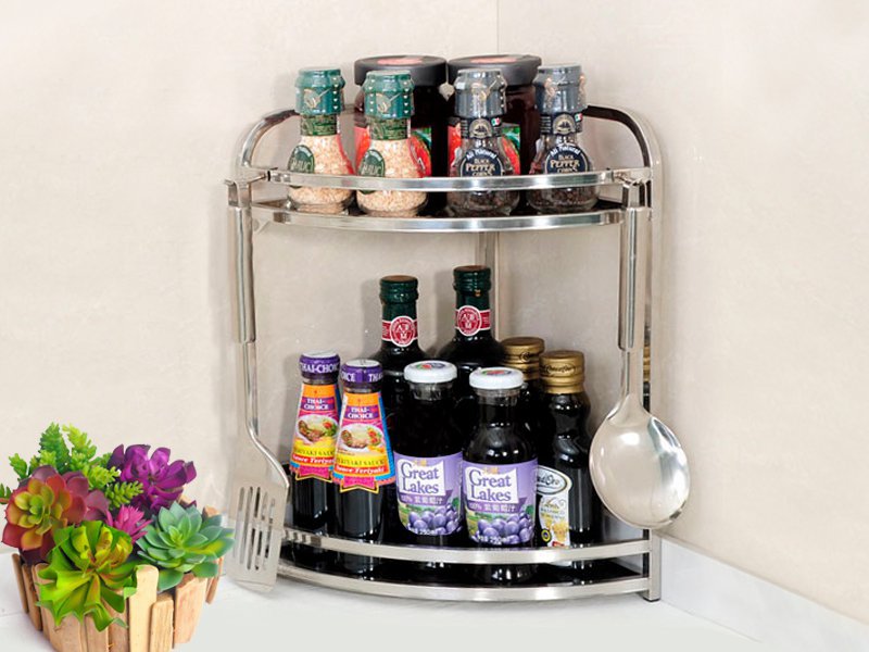 2 Tier Spice Jar Rack Kitchen Storage Organiser