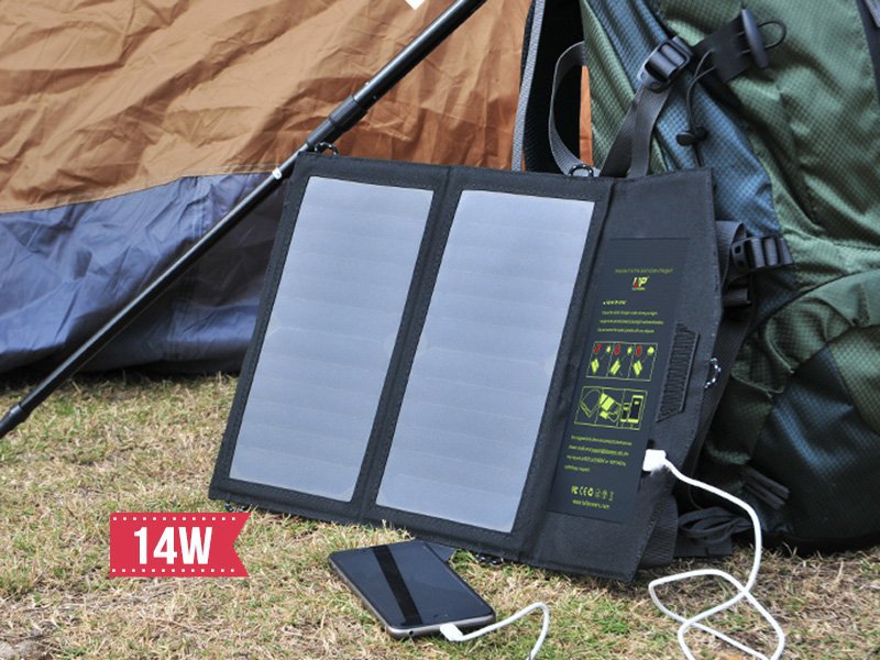 14W Folding Solar USB Power Charger Panel