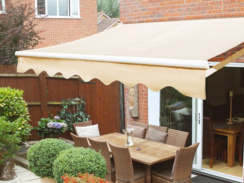 Retracting Sun Shade / Folding Awning - Beige