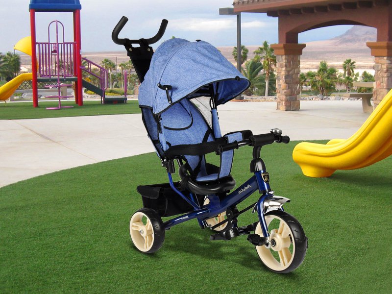 Kids Tricycle with Parent Control - Blue