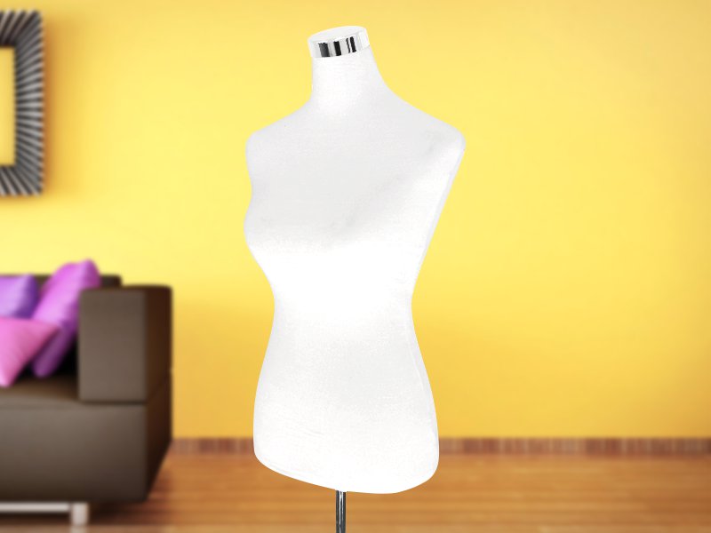 Mannequin Female Torso with Stand - White