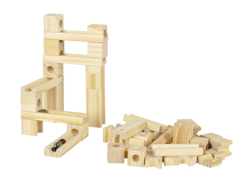 Deluxe Wooden Marble Run Toy 60 Pieces Crazy Sales We have the