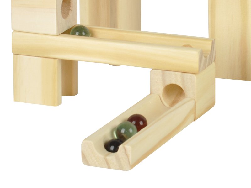 Deluxe Wooden Marble Run Toy 60 Pieces Crazy Sales We have the
