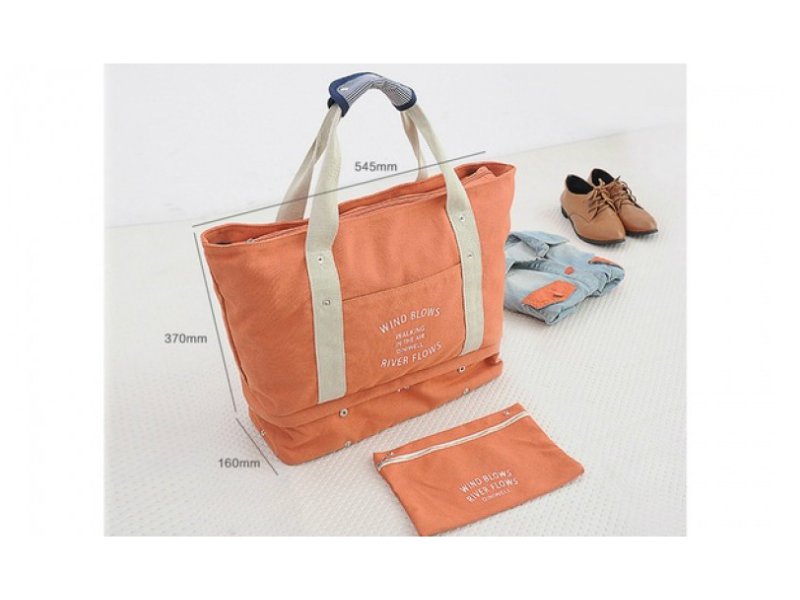 Canvas Tote with Shoe Compartment + Travel Pouch @ Crazy Sales - We ...