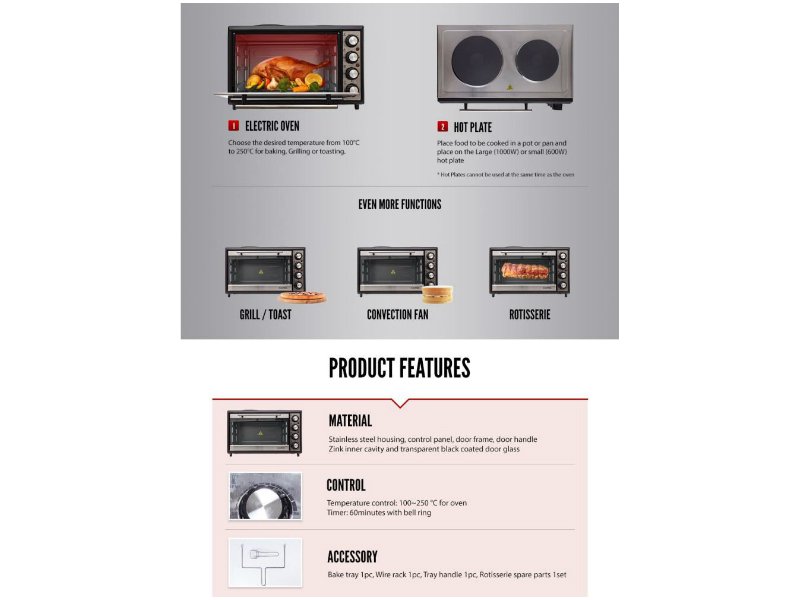 Sheffield Mini Oven with 2 Hot plates Crazy Sales We have the best daily deals online!