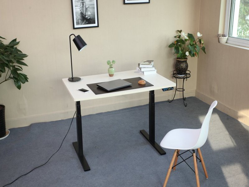 Electric Height-Adj Sit Stand Desk with Floor Mat