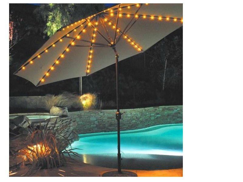 144 Led Solar Umbrella Led Lights Warm White Crazy Sales We have