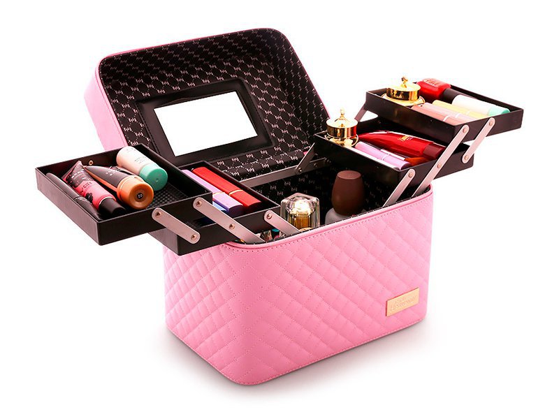 Multi Layer Cosmetic Bag Makeup Carry Case - Pink @ Crazy Sales - We ...
