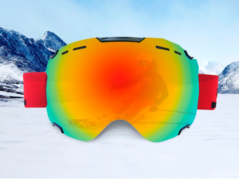 Ski Goggles Dual Lens Snowboard Gear - Red