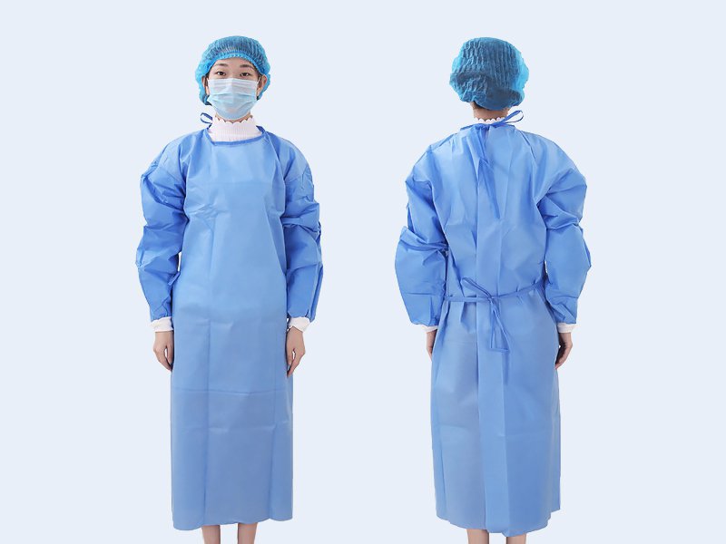 200pcs Fluid Resistant Isolation Medical Gown Blue