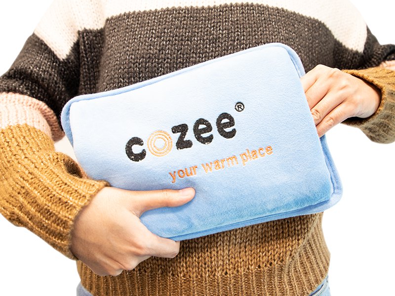 Electric Hot Water Bottle Hand Muff Blue Velour Crazy Sales We