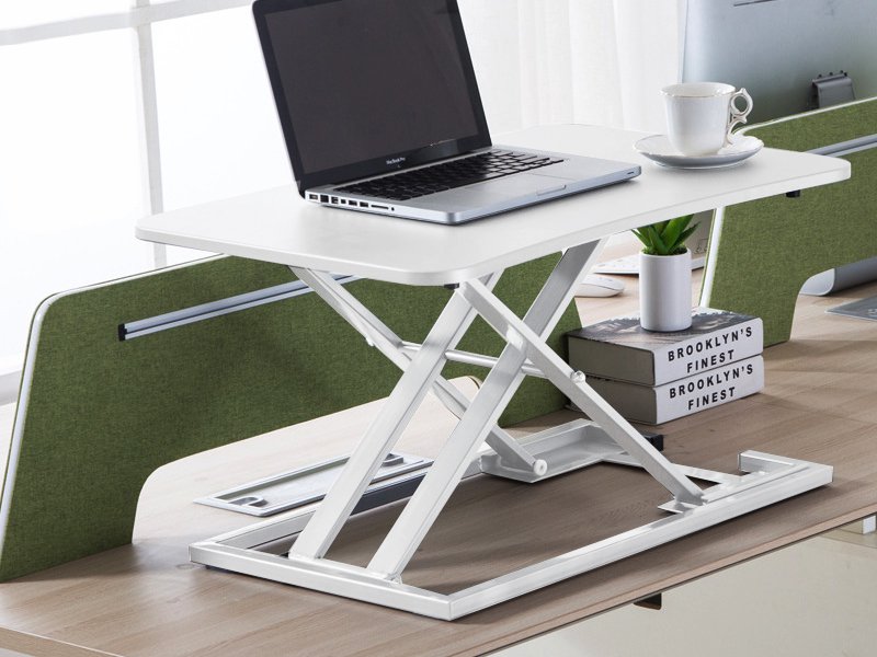 Height Adjustable Monitor Stand Riser - White