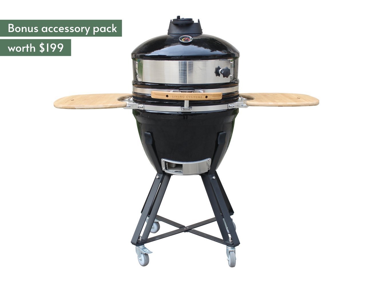 21" Kamado Pizza Grill Black + Accessory Pack