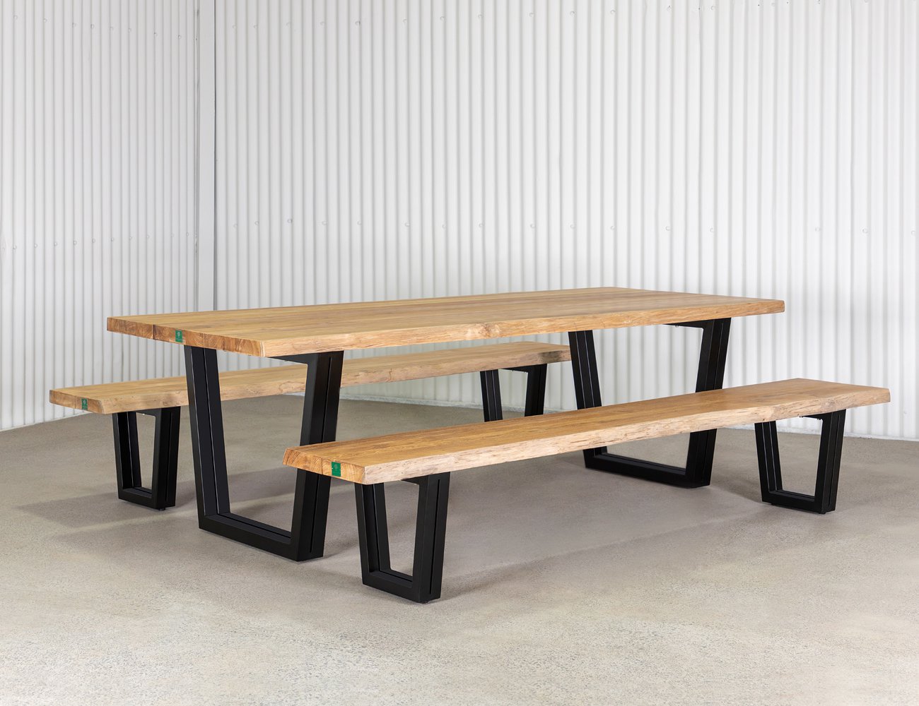 Acerbic Teak Dining Table & Bench Bundle - 200cm
