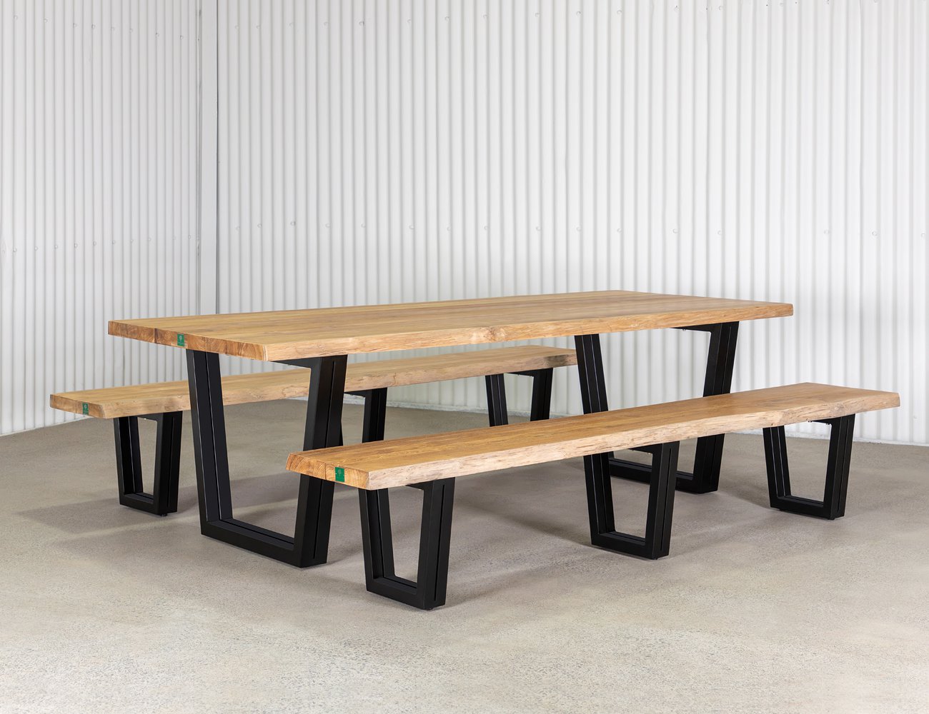 Acerbic Teak Dining Table & Bench Bundle - 250cm