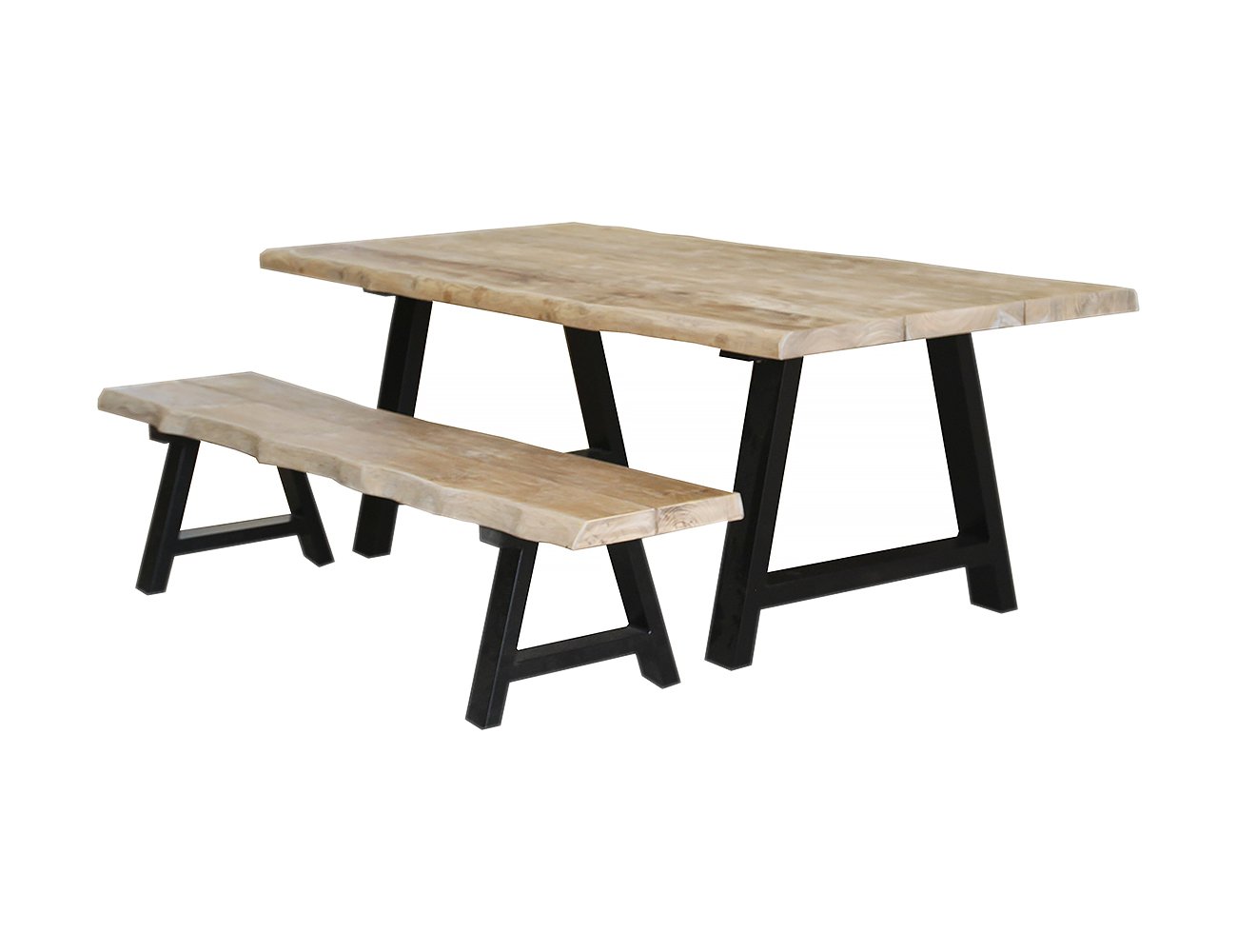 Robusta Teak Dining Table & Bench Bundle - 200cm