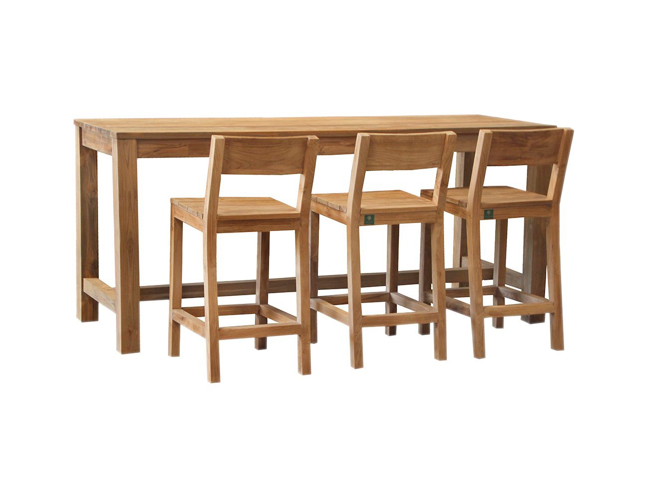 Teak Counter Chair & Long Rectangular Table Bundle