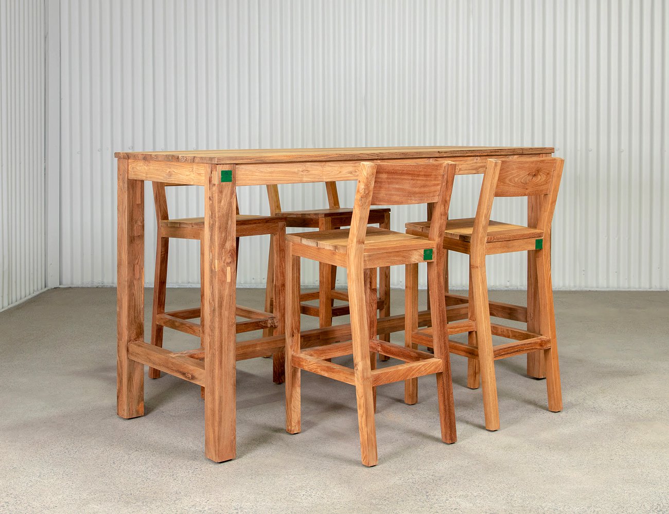 Teak Bar Chair & Rectangular Table Bundle