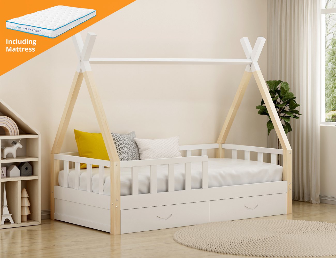 toddler single bed with mattress