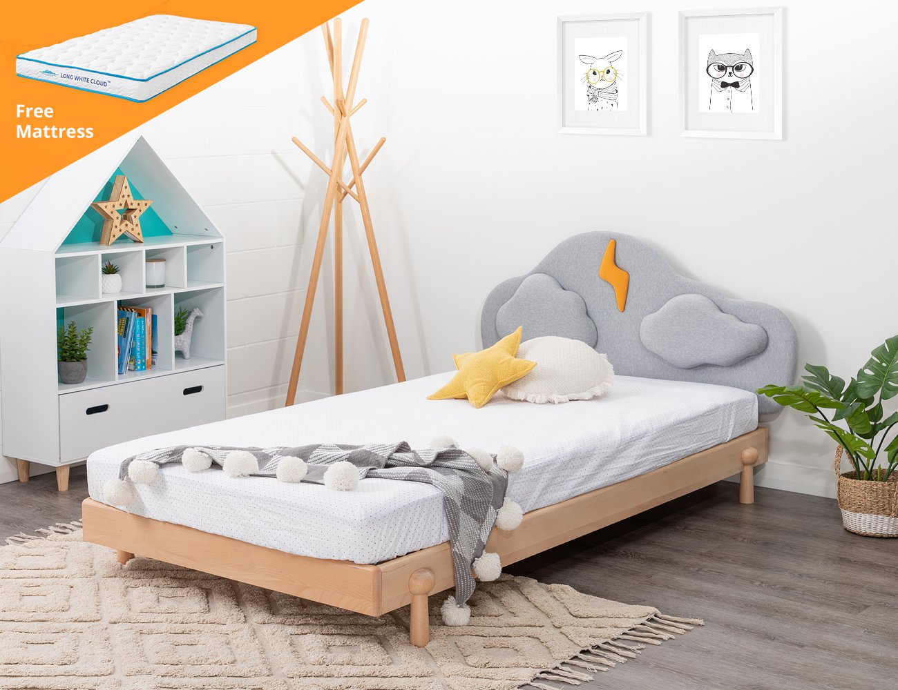 Cloud Single Bed Frame + Mattress Set Crazy Sales We have the best