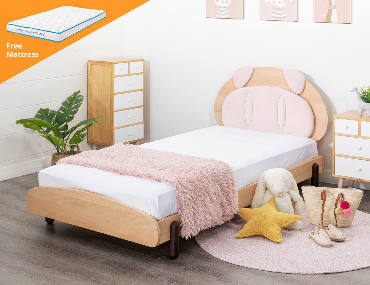 Pig Single Bed Frame + Mattress Set Crazy Sales We have the best