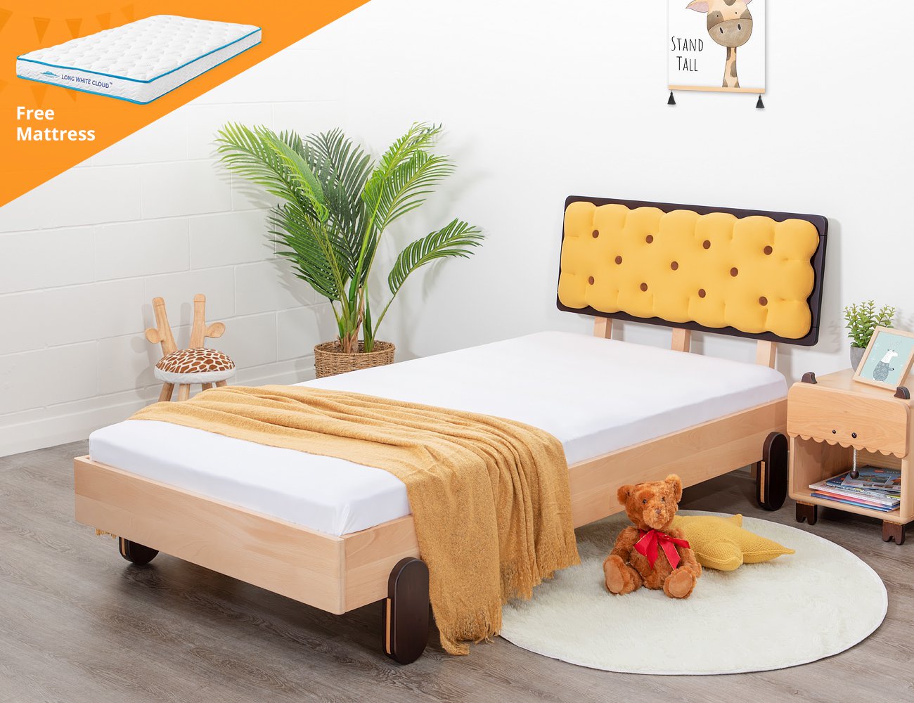 Biscuit King Single Bed Frame + Mattress Set @ Crazy Sales - We have