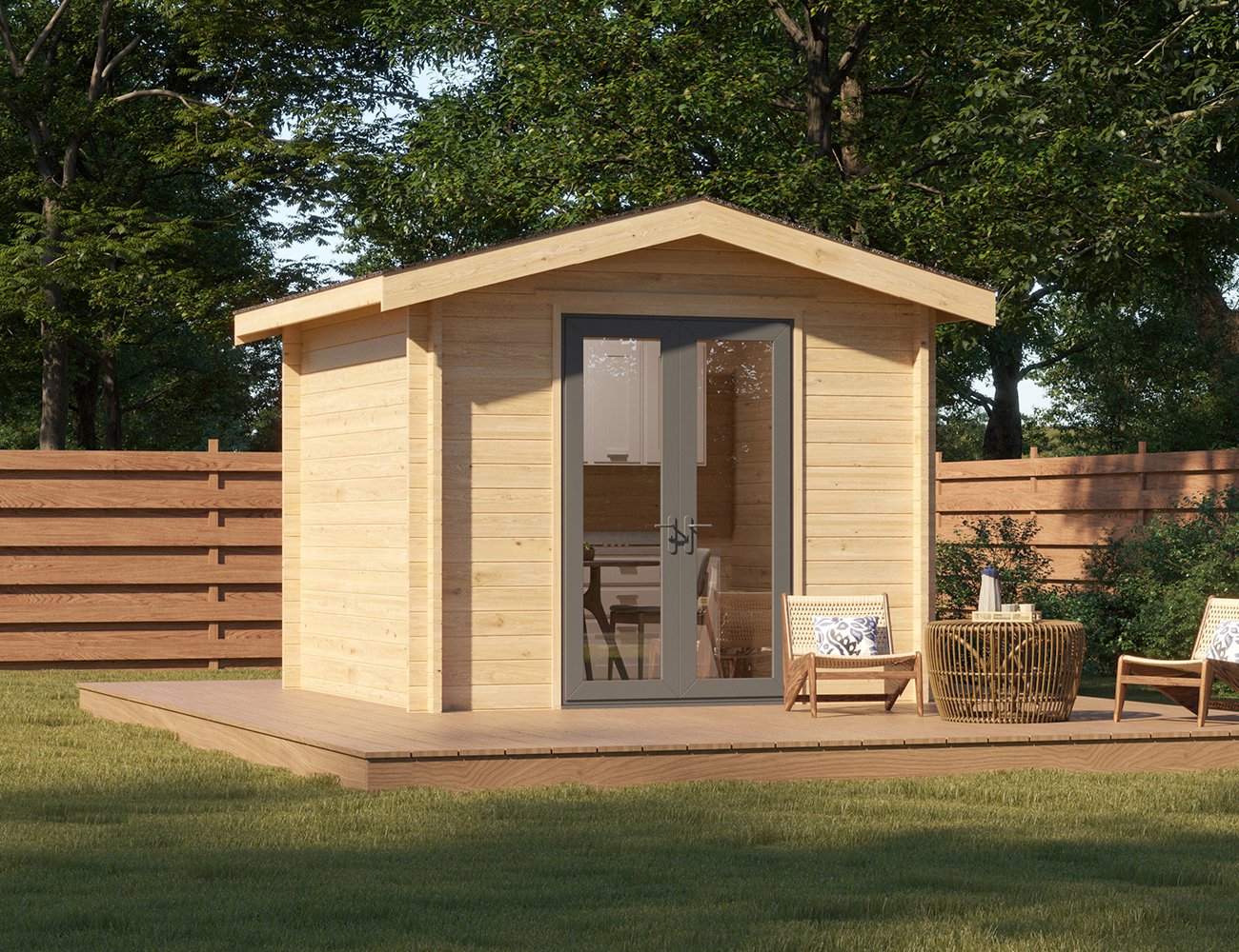 Grove Solid Wood Cabin Garden House - 2.8 x 2.8m