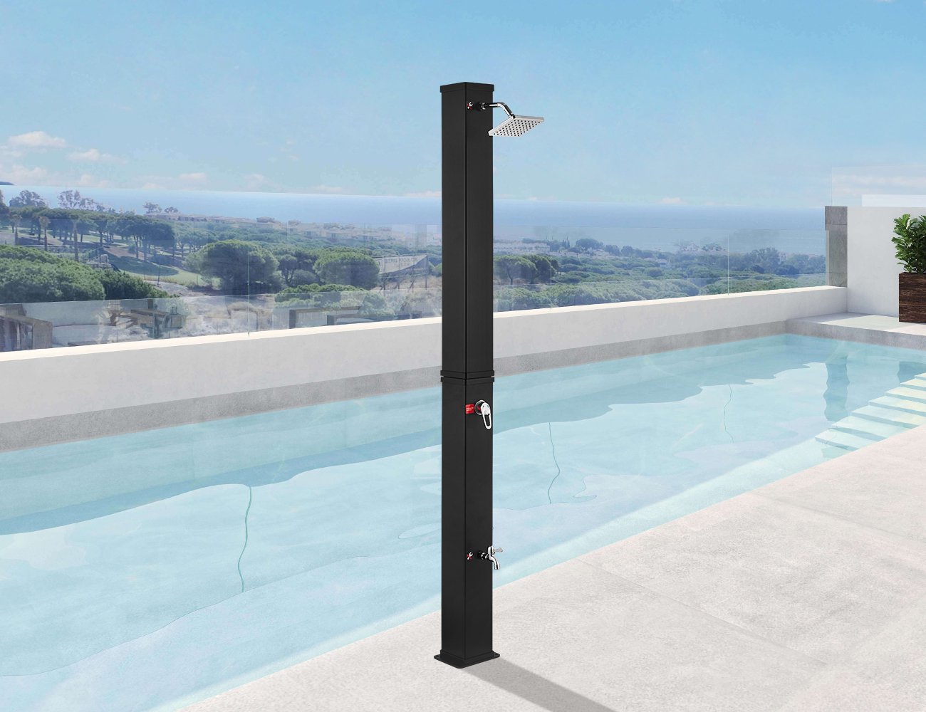 Modern Freestanding Solar Shower - 40L